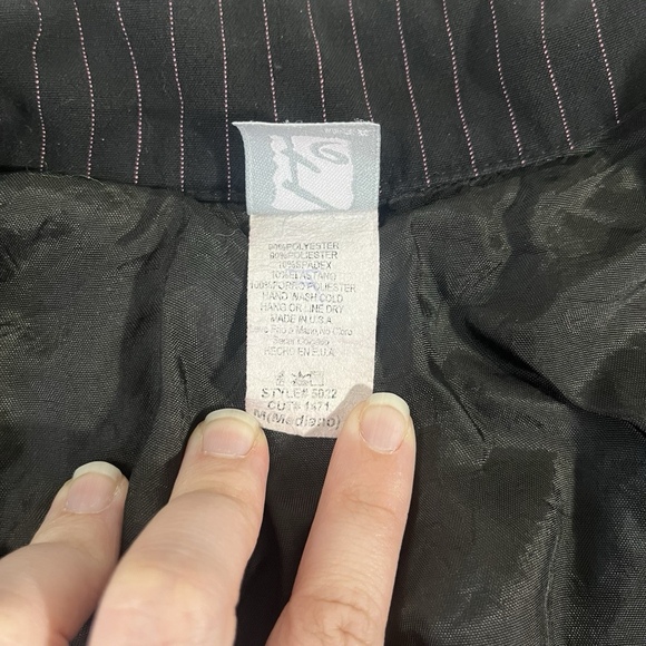 FE USA Business Casual Black Pinstripe One Button Blazer Medium - Picture 4 of 9